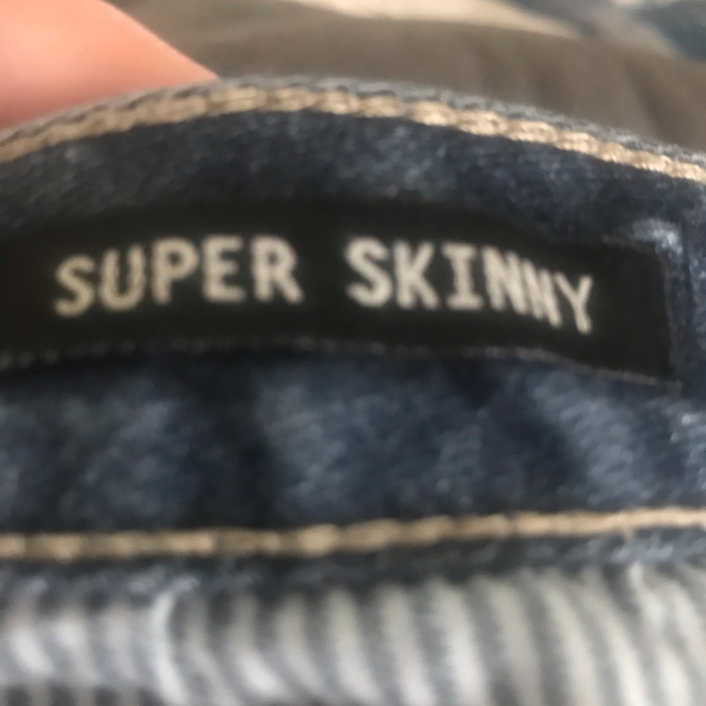 Bullhead dark wash stretch super skinny jeans in juniors 7 - Picture 5 of 6